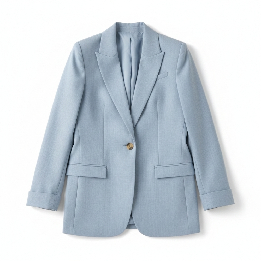 St Agni Slate Blue Wool Blend Blazer Medium NWT - Picture 5 of 9